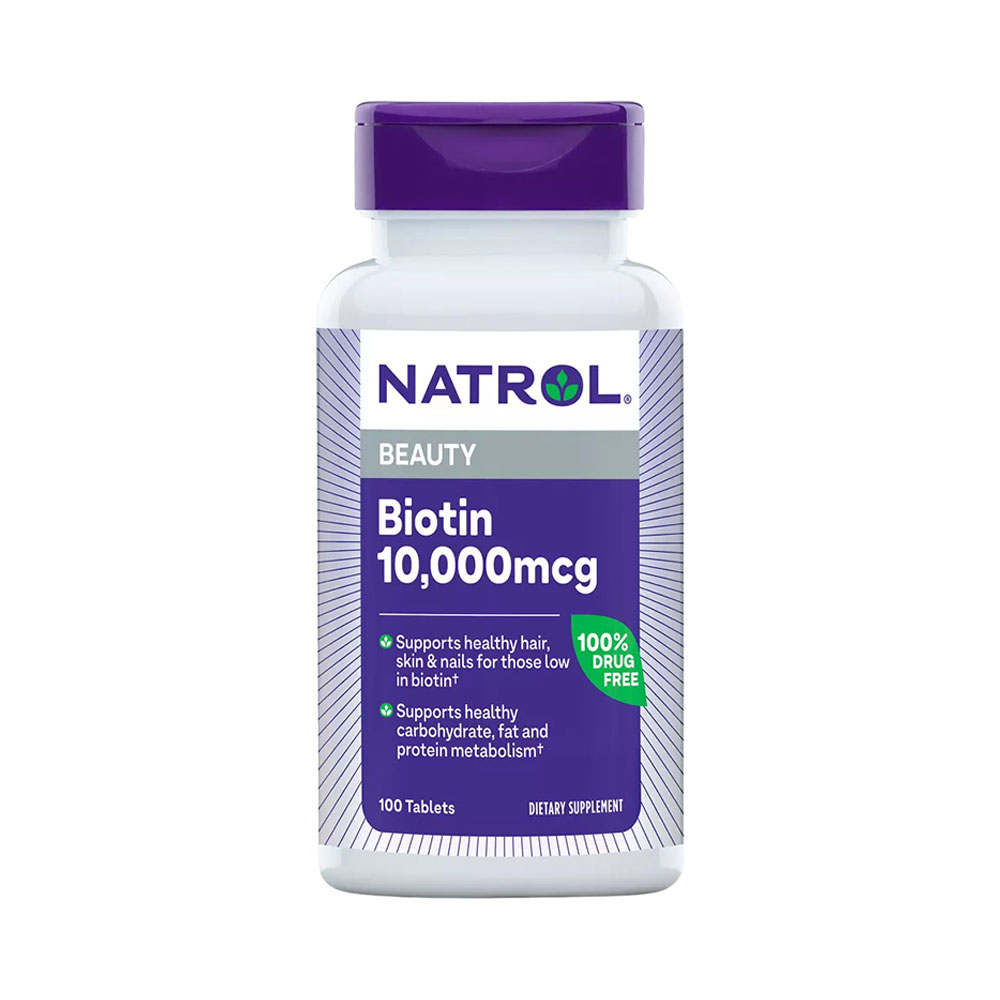Suplemento Natrol Biotin Beauty 10000MCG 100 Comprimidos