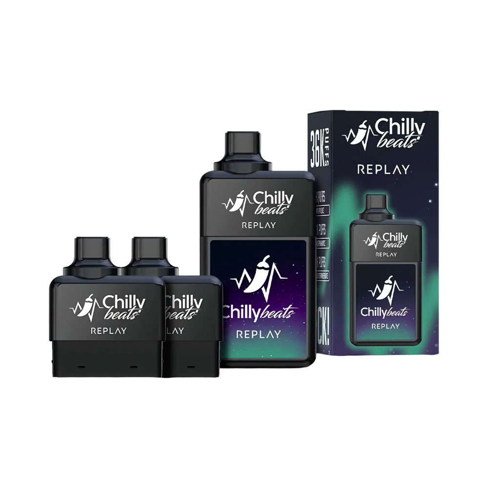 Pod Descartável Chilly Beats Replay Grape Apple Ice 36K Puffs